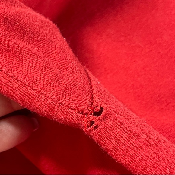 Two In The Shirt Motorcycle Pin Up Girl Graphic Red Tee | XL - Picture 7 of 7